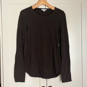 James Perse Brown Long Sleeve Top